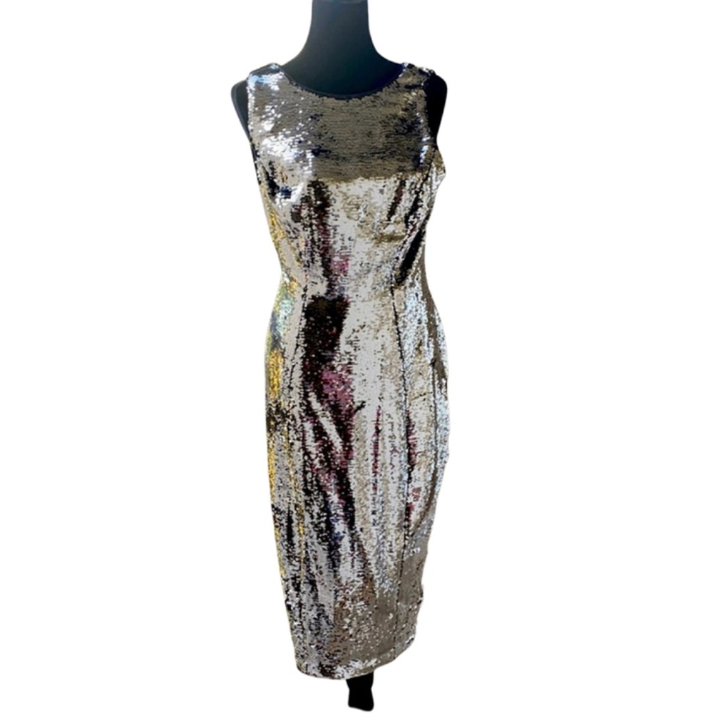 EUC Silver Sequin Dress